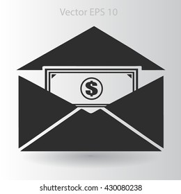 Money in an envelope vector illustration