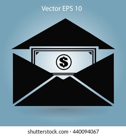 Money in an envelope vector illustration