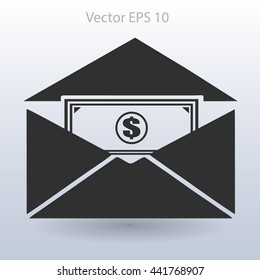 Money in an envelope vector illustration