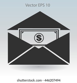 Money in an envelope vector illustration