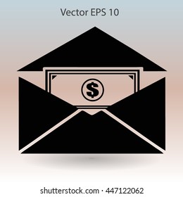 Money in an envelope vector illustration