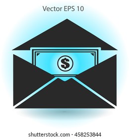 Money in an envelope vector illustration