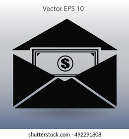 Money in an envelope vector illustration