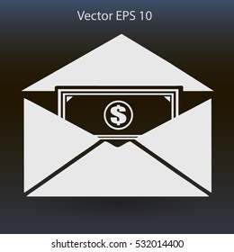 Money in an envelope vector illustration