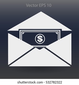 Money in an envelope vector illustration