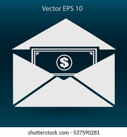 Money in an envelope vector illustration