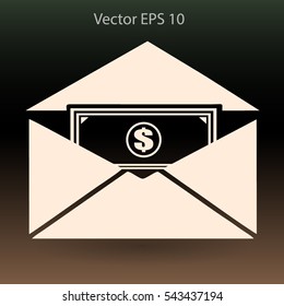 Money in an envelope vector illustration
