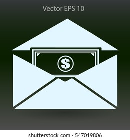 Money in an envelope vector illustration