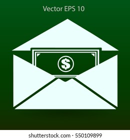 Money in an envelope vector illustration