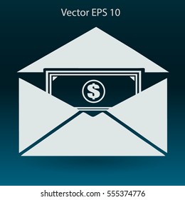 Money in an envelope vector illustration
