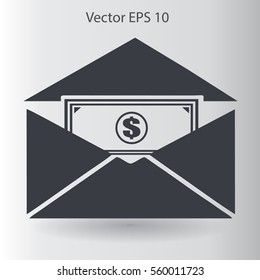 Money in an envelope vector illustration