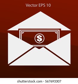 Money in an envelope vector illustration