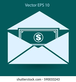 Money in an envelope vector illustration