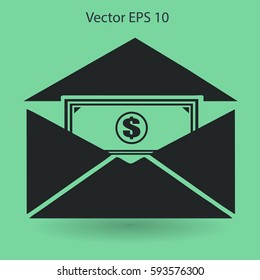 Money in an envelope vector illustration