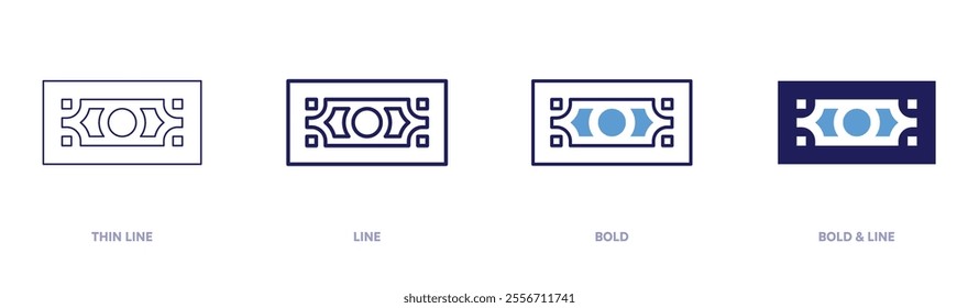 Money ethic icon in 4 different styles. Thin Line, Line, Bold, and Bold Line. Duotone style. Editable stroke.