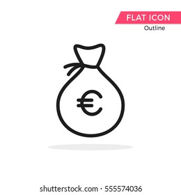 Money Euro Bag symbol Vector Object Picture Image Graphic Glyph Outline Icon