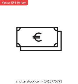 Money, euro symbol vector icon