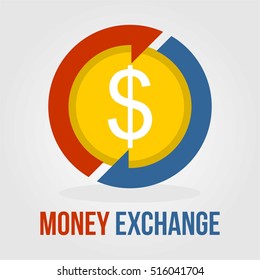 MONEY EXCHANGE BUSINESS FINANCE COMPANY LOGO TEMPLATE EMBLEM SIGN SYMBOL