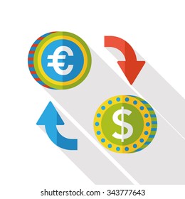 money exchange business flat icon