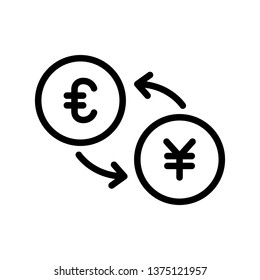 Money exchange, money conversion icon in trendy outline style design. Vector graphic illustration. currency exchange symbol for website design, logo, app, and ui. Editable vector stroke. EPS 10.