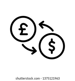 Money exchange, money conversion icon in trendy outline style design. Vector graphic illustration. currency exchange symbol for website design, logo, app, and ui. Editable vector stroke. EPS 10.