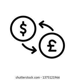 Money exchange, money conversion icon in trendy outline style design. Vector graphic illustration. currency exchange symbol for website design, logo, app, and ui. Editable vector stroke. EPS 10.