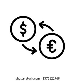 Money exchange, money conversion icon in trendy outline style design. Vector graphic illustration. currency exchange symbol for website design, logo, app, and ui. Editable vector stroke. EPS 10.