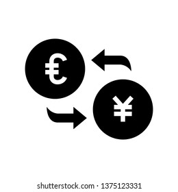 Money exchange, money conversion icon in trendy flat style design. Vector graphic illustration. currency exchange symbol for website design, logo, app, and ui. Vector file. EPS 10.