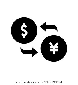 Money exchange, money conversion icon in trendy flat style design. Vector graphic illustration. currency exchange symbol for website design, logo, app, and ui. Vector file. EPS 10.