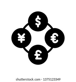 Money exchange, money conversion icon in trendy flat style design. Vector graphic illustration. currency exchange symbol for website design, logo, app, and ui. Vector file. EPS 10.