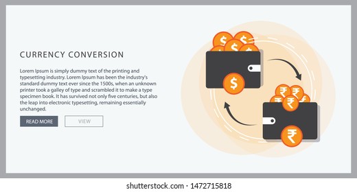 Money exchange, money conversion icon in trendy flat style design. Vector graphic illustration. currency exchange symbol for website design