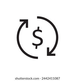 Money Exchange Convert Icon flat simple illustration on white background..eps