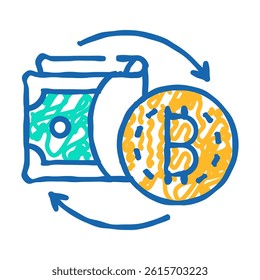 money exchange cryptocurrency globalization doodle icon sketch vector. money exchange cryptocurrency globalization sign. isolated symbol illustration