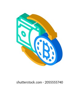 money exchange cryptocurrency globalization isometric icon vector. money exchange cryptocurrency globalization sign. isolated symbol illustration