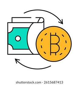 money exchange cryptocurrency globalization line icon vector. money exchange cryptocurrency globalization sign. isolated symbol illustration