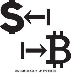 Money exchange dollar to bitcoin icon 
