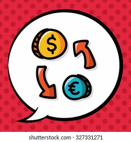 money exchange doodle, speech bubble
