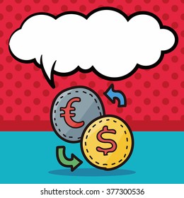 money exchange doodle, speech bubble