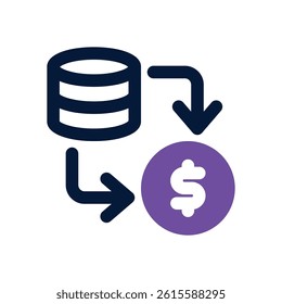 money exchange dual tone icon. Sleek and modern vector icon for websites, mobile apps, marketing materials, and corporate design. Fully scalable and ready to use.