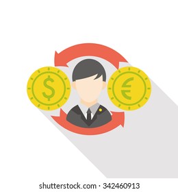 money exchange flat icon