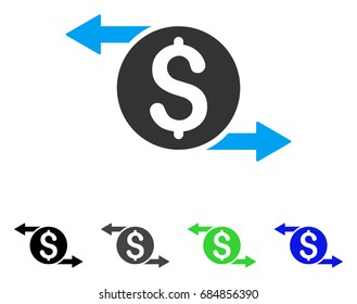 Money Exchange flat vector icon. Colored money exchange gray, black, blue, green icon versions. Flat icon style for graphic design.