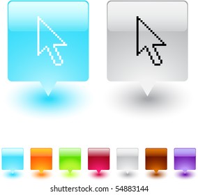 Money exchange glossy square web buttons.