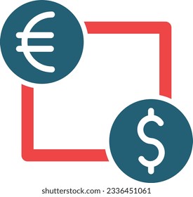 Money Exchange Glyph Two Color Icon For Personal And Commercial Use.
