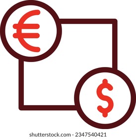 Money Exchange Glyph Two Color Icon For Personal And Commercial Use.
