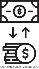 Money Exchange Icon: Currency Conversion Vector Illustration