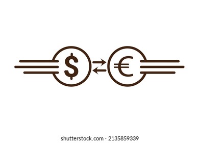 Money exchange icon. Currency, euro and dollar transfer sign illustration.