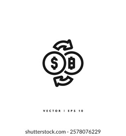 Money Exchange Icon. Editable Stroke