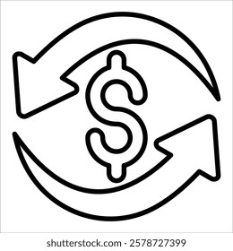 Money Exchange Icon Element For Design