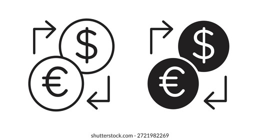 Icono de intercambio de dinero icono plano simple. Versión Liner - Vector de stock.