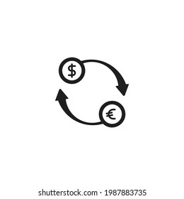 Icono de intercambio de dinero ilustración vectorial plana